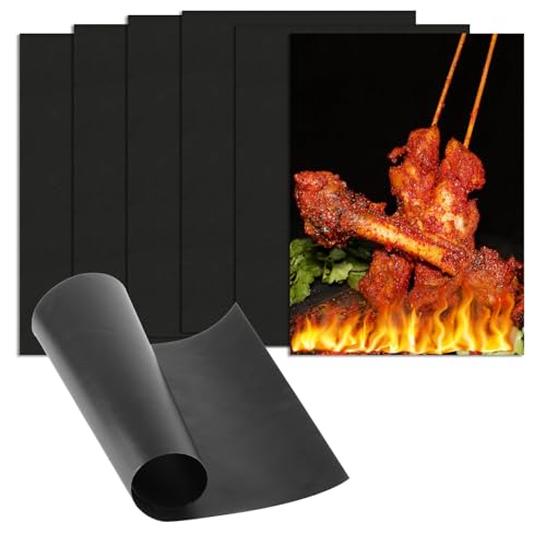 6 Pcs Tapis de Cuisson Barbecue, 40x30CM Tapis de Grille