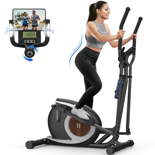 Vélo Elliptique, Elliptique Magnétique Ultra-Silencieux avec 16 Niveaux de Résistance,