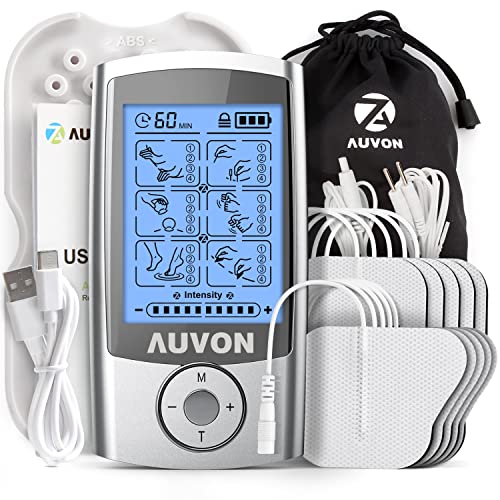 AUVON TENS electrostimulation appareil, un stimulateur musculaire anti-douleur rechargeable, avec
