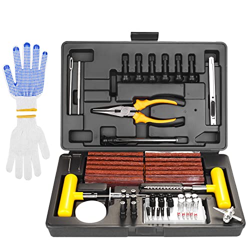 SHYOSUCCE Kit de Réparation de Pneu avec Manometre Pression Pneu,