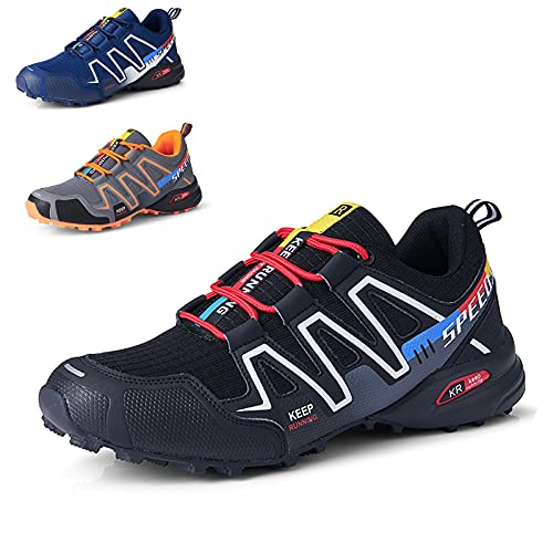 WYUKN Chaussures de Cyclisme VTT, Chaussures de Moto pour Hommes,