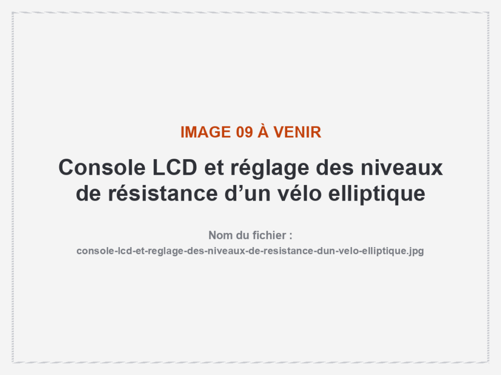 Console LCD et réglage des niveaux de résistance d’un vélo elliptique