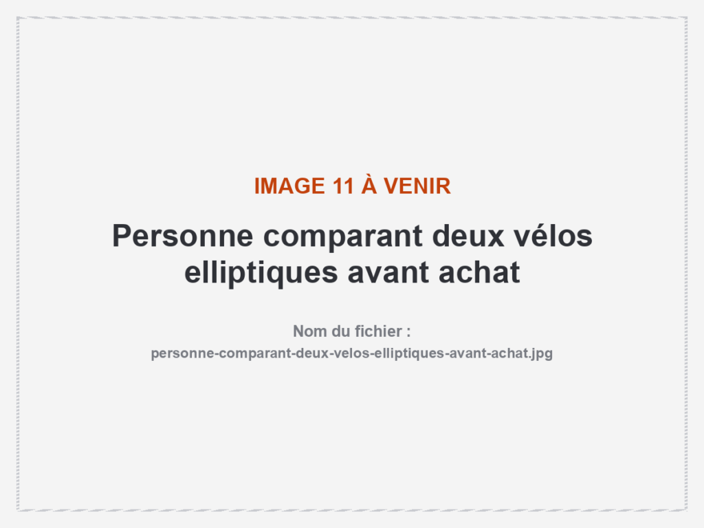 Personne comparant deux vélos elliptiques avant achat