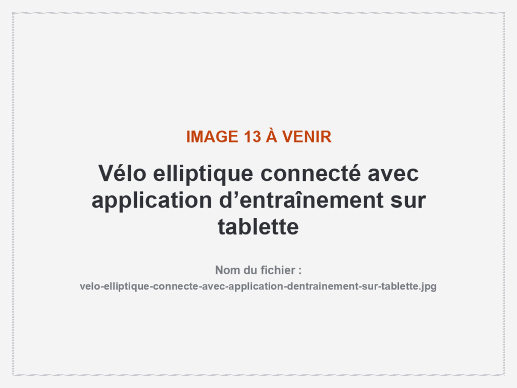 Vélo elliptique connecté avec application d’entraînement sur tablette